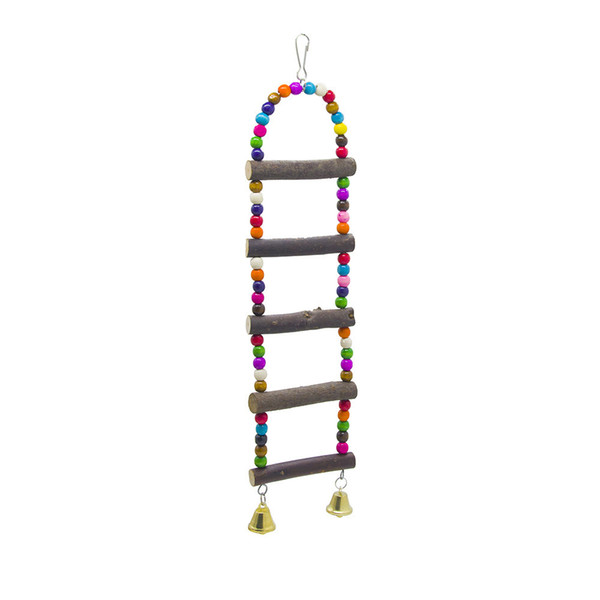 Small Pet Wooden Articles Parrot Suspension Bridge Bring Skin Raw Wood Ladder Parrot Gnaw Bird Toys To Climb