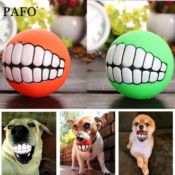 Funny Pets Dog Puppy Cat Ball Teeth Toy PVC Chew Sound Dogs Play Fetching Squeak Toys Pet Supplies