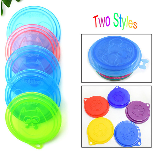 Plastic Folding Can Lid Multi Styles Portable Pet Dog Cat Food Storage Can Tin Cover Multifunction Reusable Food Can Lid DH1037 T03
