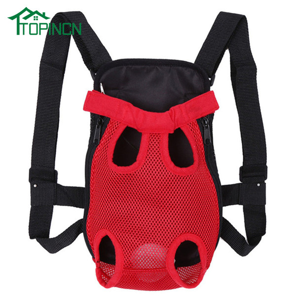 Pet Dog Carrier Back Pack Breathable Net Travel Dog Backpack Five Holes Pet Bags Shoulder Pets Puppy Carrier New Arrival C19021302
