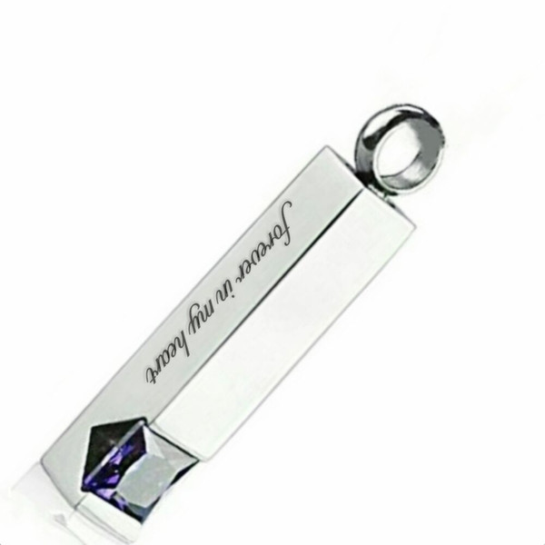 Titanium Steel Zircon Pendant Necklace Jewelry Pet Commemorative Bottle of Ashes