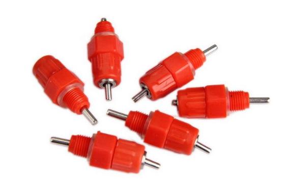 Red Chicken Nipple Drinker With Steel Ball Screw Heavy Duty Waterer Drinker Waterbowl for Poultry Rabbit Duck 560pcs