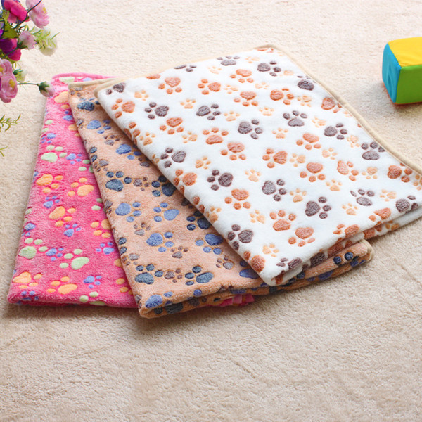 Puppy Blanket cute Paw Print pet Blanket pet sleep pad mat coral velvet material pink for dog cat All Small Animals