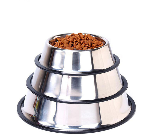 NEW 2018 Stainless Dog Bowl Pets Steel Standard Pet Dog bowls Puppy Cat Food or Drink Water Bowl Dish 77