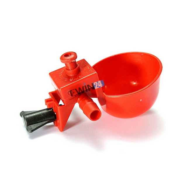 Red Poultry Water Drinking Cups Chicken Hen Plastic Automatic Drinker Fowl Water Drinking Adjust Bird Drinker