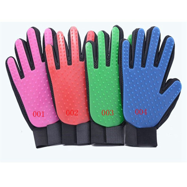 4 Colors Silicone Pet Cleaning Brush Glove Dog Comb Silicone Glove Bath Mitt Pet Dog Cat Massage Hair Removal Grooming Deshedding Gloves