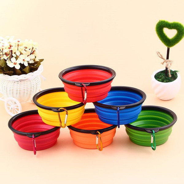 Hot Travel Collapsible Pet Dog Cat Feeding Bowl Water Dish Feeder Silicone Foldable 9 Colors To Choose