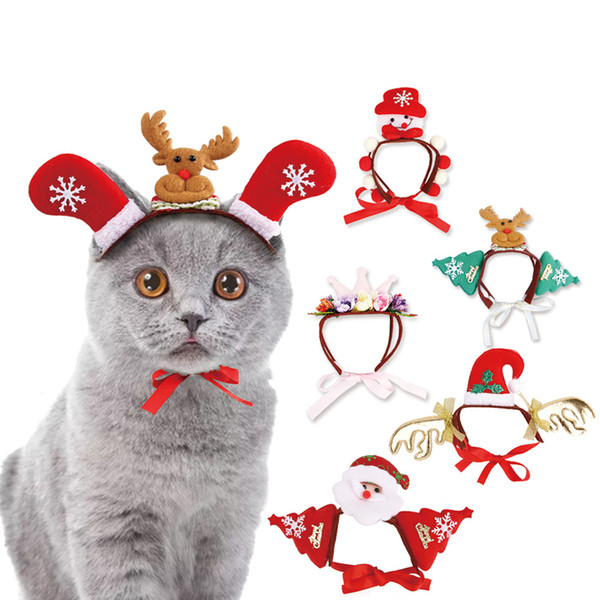 Pet Dogs Accessories Christmas Elk Snowman Head Band Decorations Dog Crown Hat Headband Christmas Pet Hair Accessories DH0230