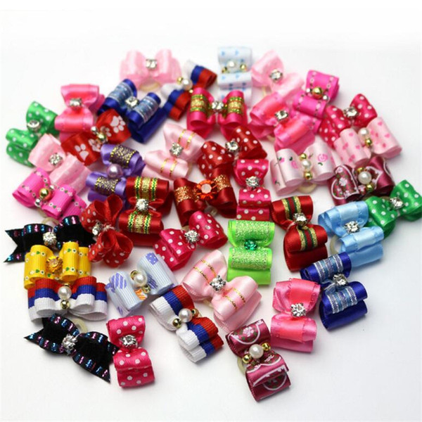 New 10 Styles Pet Dog Grooming Accessories Products Hand-made Small Dog Hair Bows Cat Hair Clips Boutique Wholesale