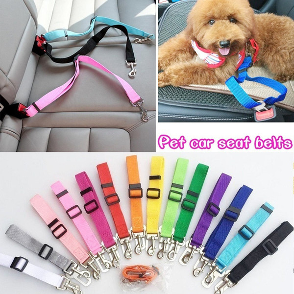 Dog Pet Car Safety Seat Belt Harness Restraint Lead Leash Travel Clip Dogs Supplies Accessories for Travel Outdoor