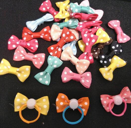 Pet Grooming Accessories DIY hair Bows Dog Rubber Bands Mini bow accessories 1.5*3cm flowers pearl flowers gift haripin dogs hair clip