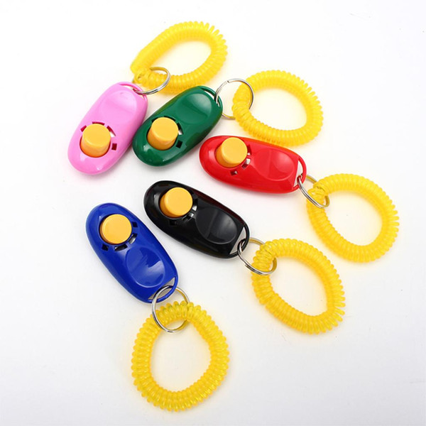 2017 New Perro Pet Dog For Click Training Clickers Light Weight Toys Obedience Trainer Aid With Wrist Strap Accessories
