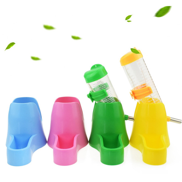Small Pet Water Bottle Kettle Plastic Drinking Water Totoro Rabbit Hedgehog Cooling House Utensils Bracket Food Bowl Two In One
