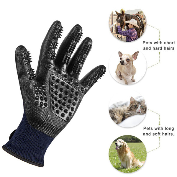 Free shpp High Quality Pet Animal Brush Glove Dog Cat Hair Grooming Trimmer Tool Super Rubber Message Cleaning Glove for All Dog Cat 1Pair