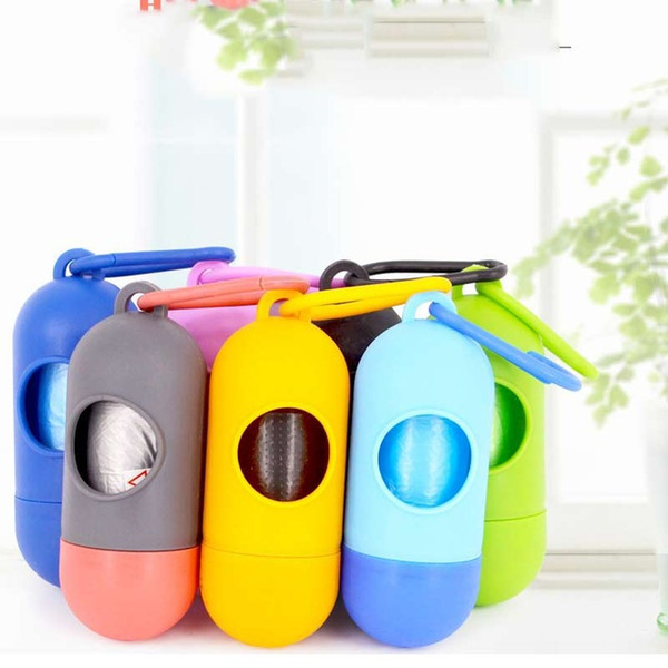 Wholesales 8 Colors 9.5*4cm Pet Dog Dispenser Garbage Case Included Pick Up Waste Poop Bags Dog Pet Supplies Household Cleaning Tool