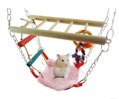 Hot hamster toy squirrel parrot bird toy hanging bridge swing hammock staircase