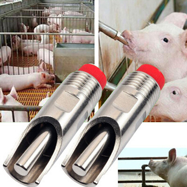 5pcs 7cm Pig Thicken Stainless steel Automatic Nipple Drinking Animals Drinking Instrument Waterer Feeder Farm Equipment