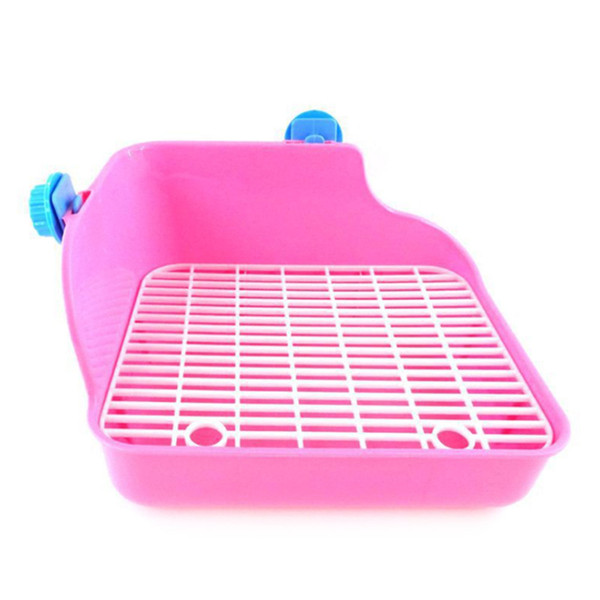 Pet Cat Rabbit Pee Toilet Plastic Small Animal Toilets Hamster Guinea Pig Litter Tray Corner Pet Litter Training Tray 28*22*15cm