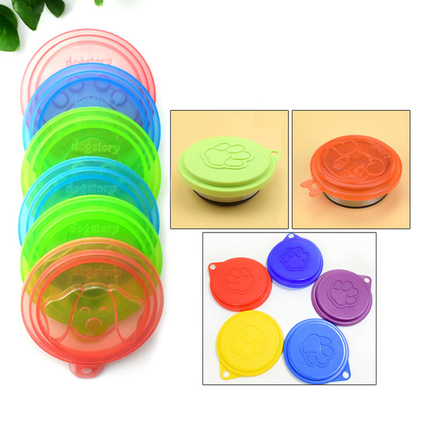 Wholesale Multi Styles Portable Pet Dog Cat Food Storage Can Tin Cover Multifunction Reusable Food Can Lid Plastic Folding Can Lid DH1037
