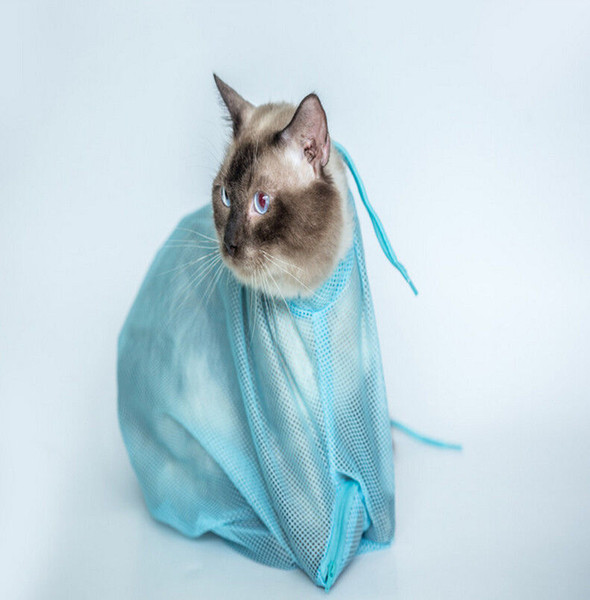 5pcs High Quality Mesh Cat Grooming Bathing Restraint Bag , Color Random