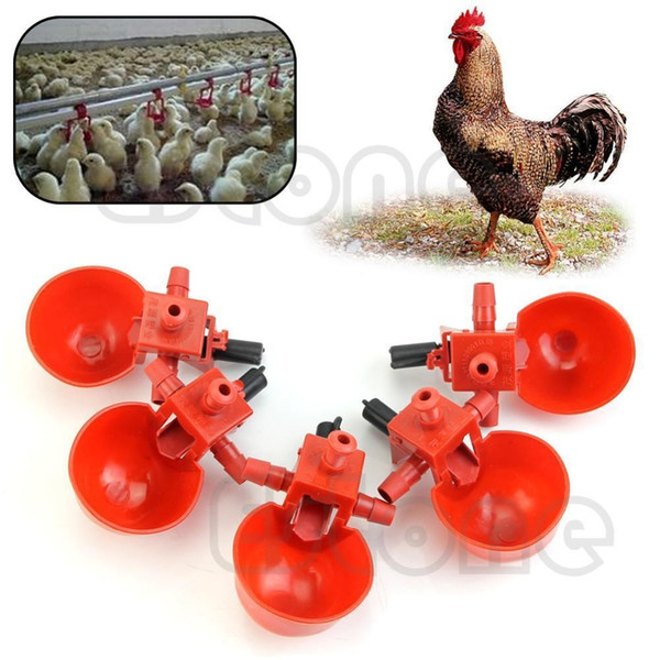 5Pcs Automatic Bird Coop Feed Poultry Water Drinking Cups Chicken Fowl Drinker