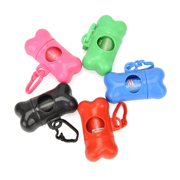 Garbage Clean Storage Box Pet Dog Bags Plastic Bone Type Degradable Pick Up Waste Poop Bag Doggy Scoopers garbage box T2I403