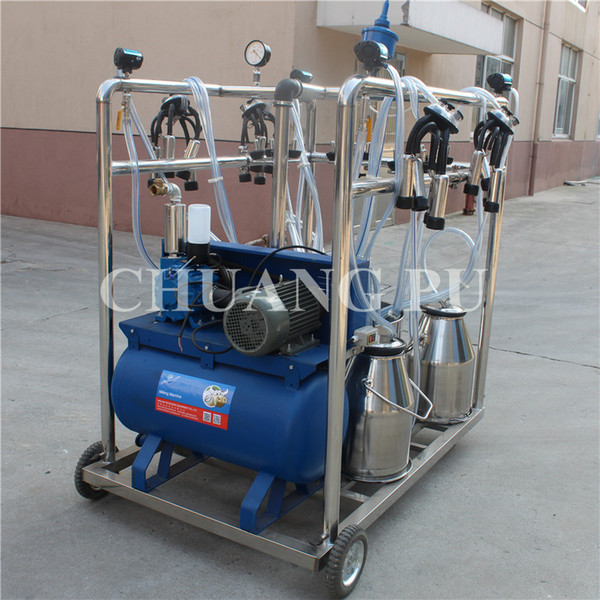 Small Portable Milking Machine Milking Parlor for Cow and Camel 4 Units Stainless Steel Milking Bucket