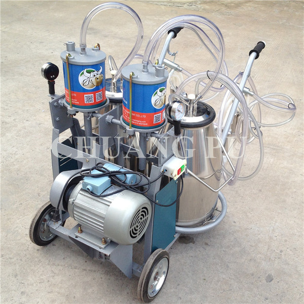 Piston Pump Double Bucket Milking Machine Trolley Type Dairy Farm Cow and Camel Portable Milker Machine