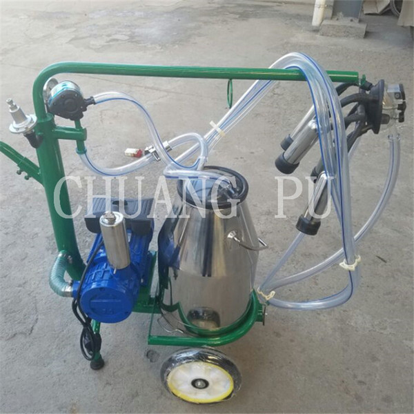 Dry Type Pump Milking Machine Portable Trolley Milking Machine with 25L Stainless Steel Milk Bucket for Cow and Camel
