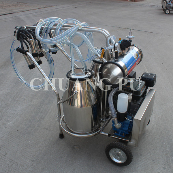Gasoline Portable Milking Machine Vacuum Pump Petrol Milking System Stainless Steel Milk Bucket Portable Cow Milker