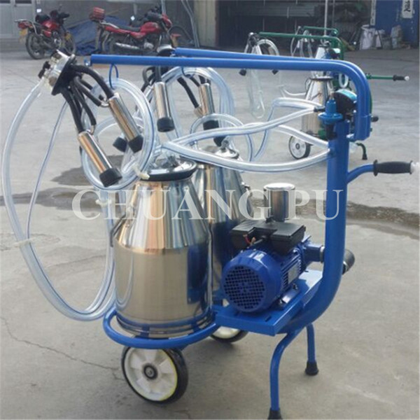 Dry Pump Portable Milking Machine 220V 50Hz Twin Milking Bucket Cow and Camel Mobile Milking Machine