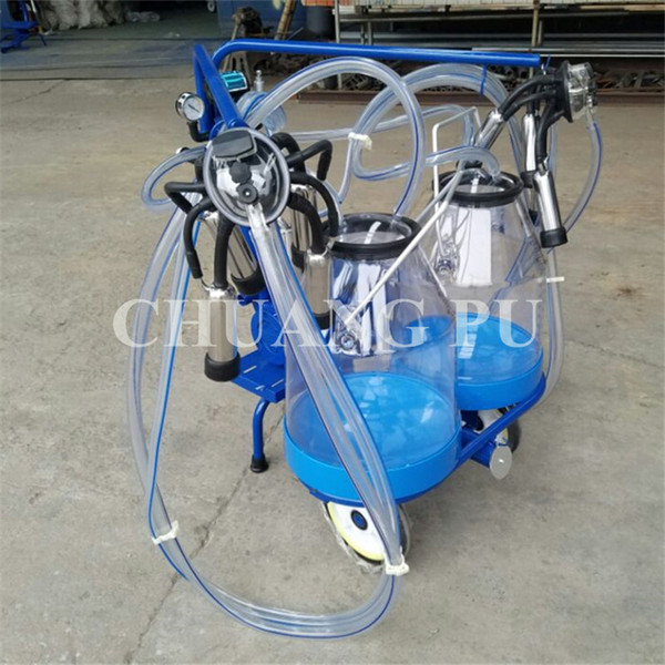 Transparent Milk Bucket Milking Machine Dry Pump Portable Milker Cow Farm Oil-less Vacuum Pump Milking Machine