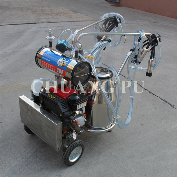 Vacuum Pump Double Bucket Milking Machine Diesel Engine Milking Machine for Dairy Cow Farm 2.6kw