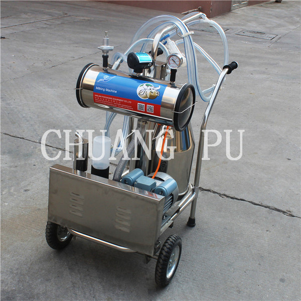 Portable Vacuum Pump Milking Machine for Dairy Goat and Sheep 25 litre Stainless Steel Milking Bucket