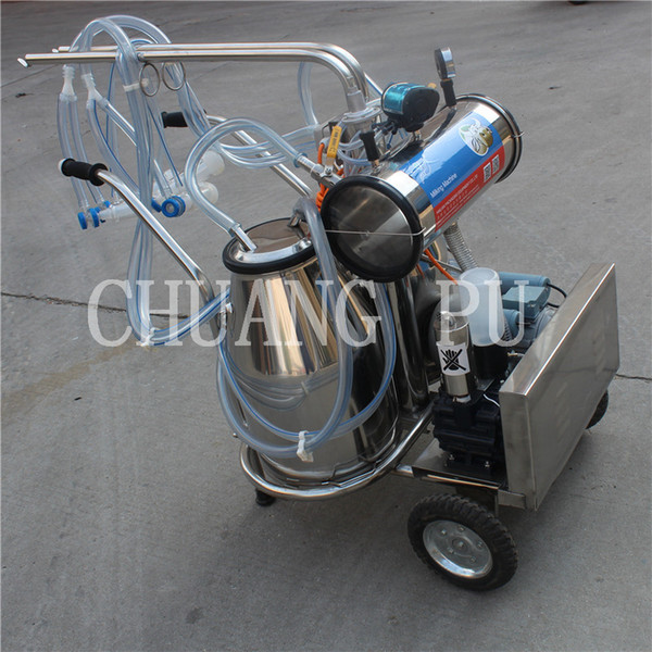 Twin Bucket Mobile Milking Machine for Yak Milk Sucking Vacuum Pump Portable Milker Wooden Crate Shipping