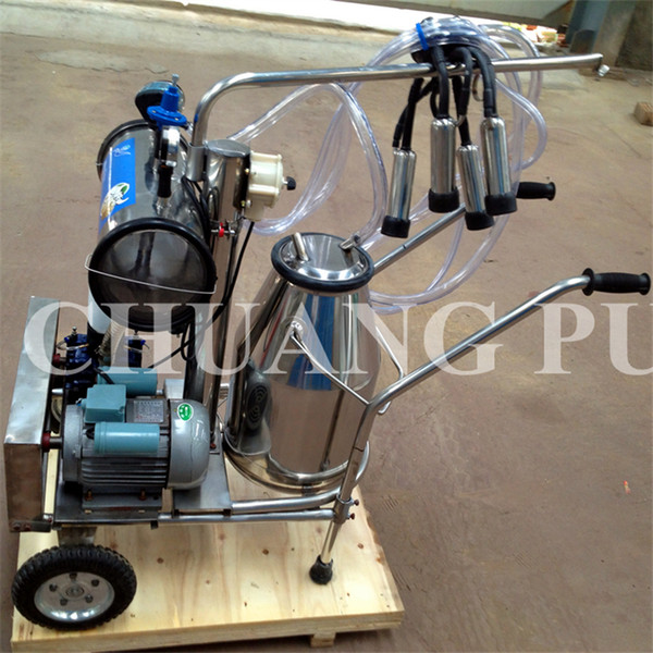One Bucket Vacuum Pump Cow Portable Milking Machine 25 litre Stainless Steel Milking Bucket 220V 50Hz