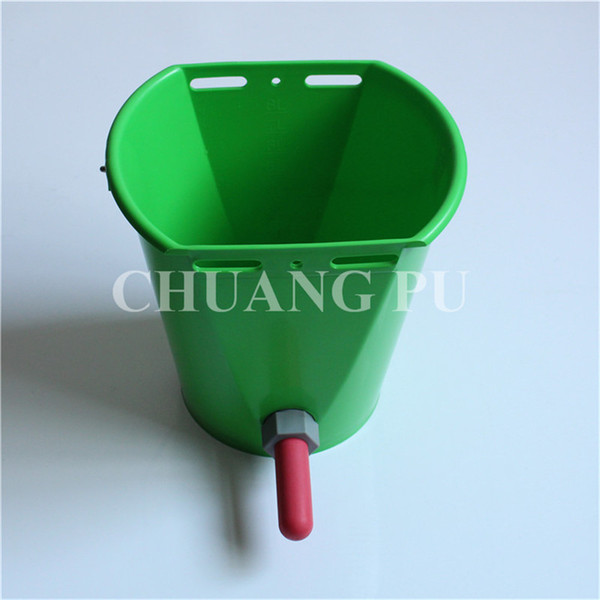 Plastic Feeding Bucket Calf Feeding Bucket 8 litre One Teat Feeder Green Color Open Type Feeder