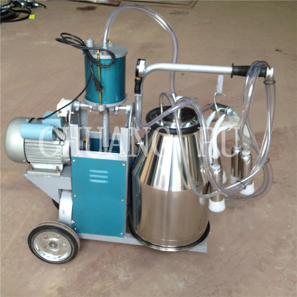 Piston Pump Single Bucket Portable Milking Machine Trolley Type 0.75KW for Cow and Camel Milking