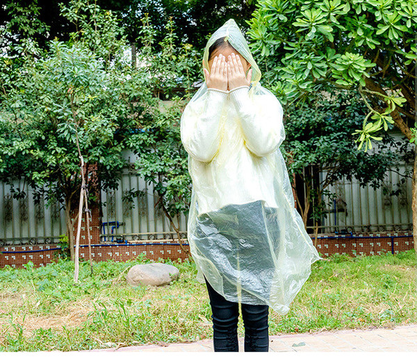 New Fashion Hot Disposable PE Raincoats Poncho Rainwear Travel Rain Coat Rain Wear gifts mixed colors