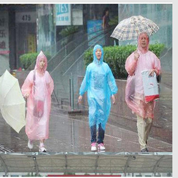 2000pcs Popular Disposable PE Raincoats Rainwear Mixed Color One time Raincoat Poncho Rainwear Travel Raincoat Rainwear Gift EMS fast ship