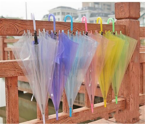2017 Transparent Clear Umbrella Dance Performance Long Handle Umbrellas Colorful Beach Umbrella For Men Women Children Kids Umbrellas