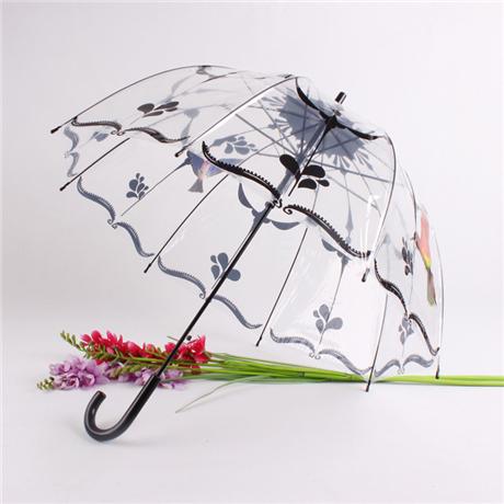 Apollo deep dome bubble umbrella transparent with patterns semi-automatic rainy decoration fashionable FEDEX free shipping