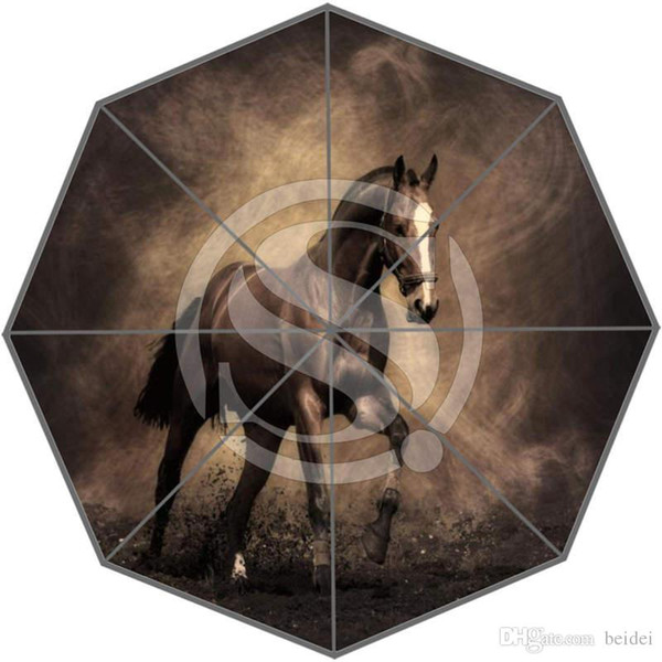 New Arrive Custom Handsome Horse Best Nice Cool Design Portable Fashion Stylish Useful Foldable Umbrella SQ0617-HH056