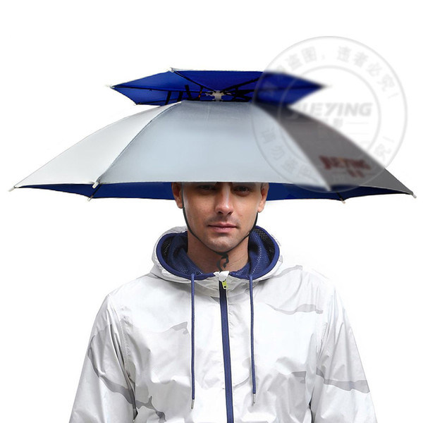 360 degree All round Professional Umbrella hat double layer outdoor anti-uv umbrella cap windproof umbrella hat for fishing shutterbug