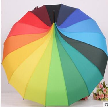 Free Shipping Rainbow Design Princess Royal Sun Umbrella Lady Pagoda Long-Handled Umbrella Christmas Gift