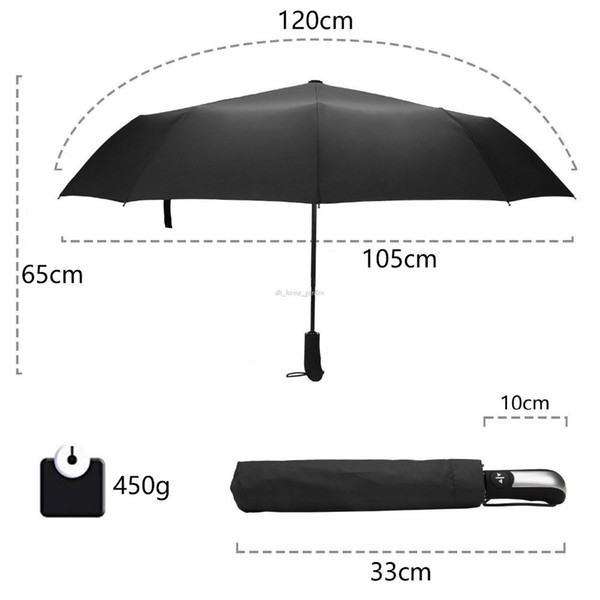 Wind Resistant Folding Automatic Umbrella Rain Women Auto Luxury Big Windproof Umbrellas Rain For Men Black Coating 10K Parasol