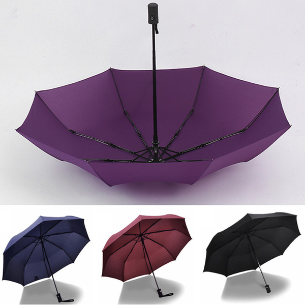 8 Ribs Automatic Windproof Umbrella 3 Fold Compact Folding Travel Golf Umbrella For Sunny And Rainy JHH7-1198