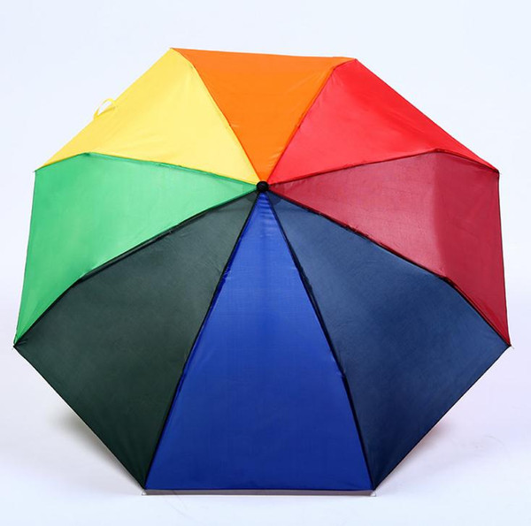 Creative Rainbow Umbrella Outdoor Couple Gift Umbrella Sun Protection Advertising Umbrella Custom Logol and Colors SN1553