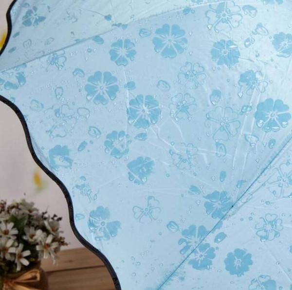 New Creative Travel Umbrellas Blossom In Water Colorful Three Folded Arched All Weather Umbrella With Coating 9 2hr Ww