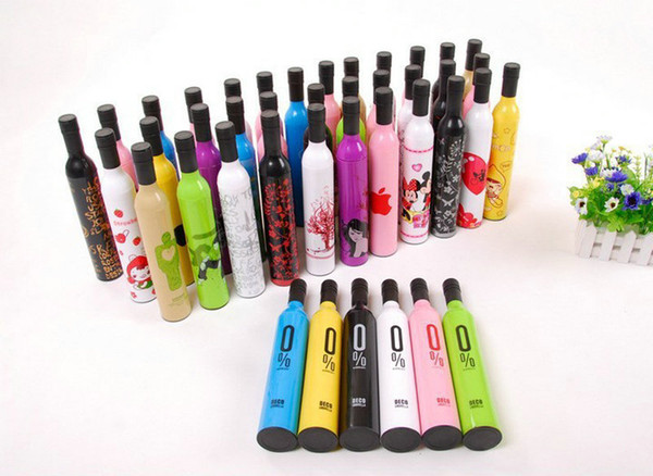 41 Style Wine Bottle Umbrella Travel Fashion Wine Bottle Folding Sun Rain Umbrella Windproof Shade Umbrella 100PCS Free Shipping